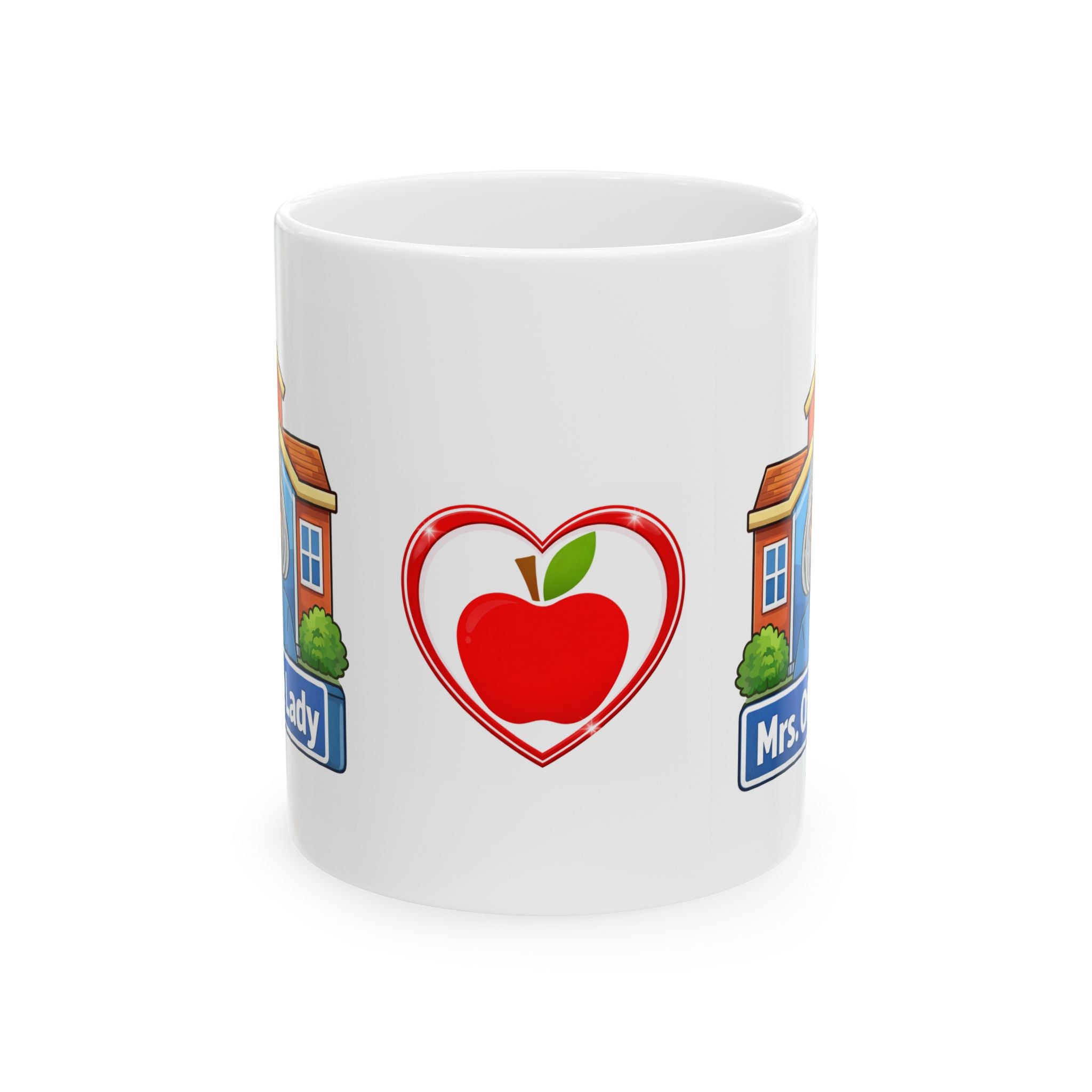 School Secretary  Ceramic Mug – Red Apple & Mrs. Office Lady design (11oz, 15oz)