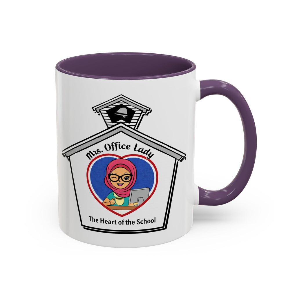 7. Mrs. Office Lady Coffee Mug — “The Heart of the School” Accent Mug (11/15oz)