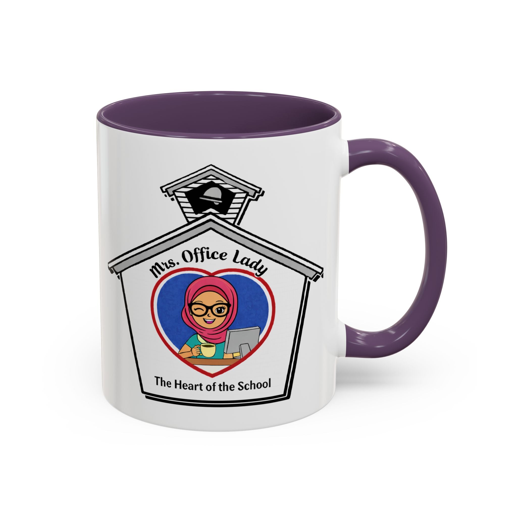7. Mrs. Office Lady Coffee Mug — “The Heart of the School” Accent Mug (11/15oz)