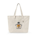 Canvas Tote Bag — Heart & Apple Embroidered Zippered Tote for Teachers and Everyday Use