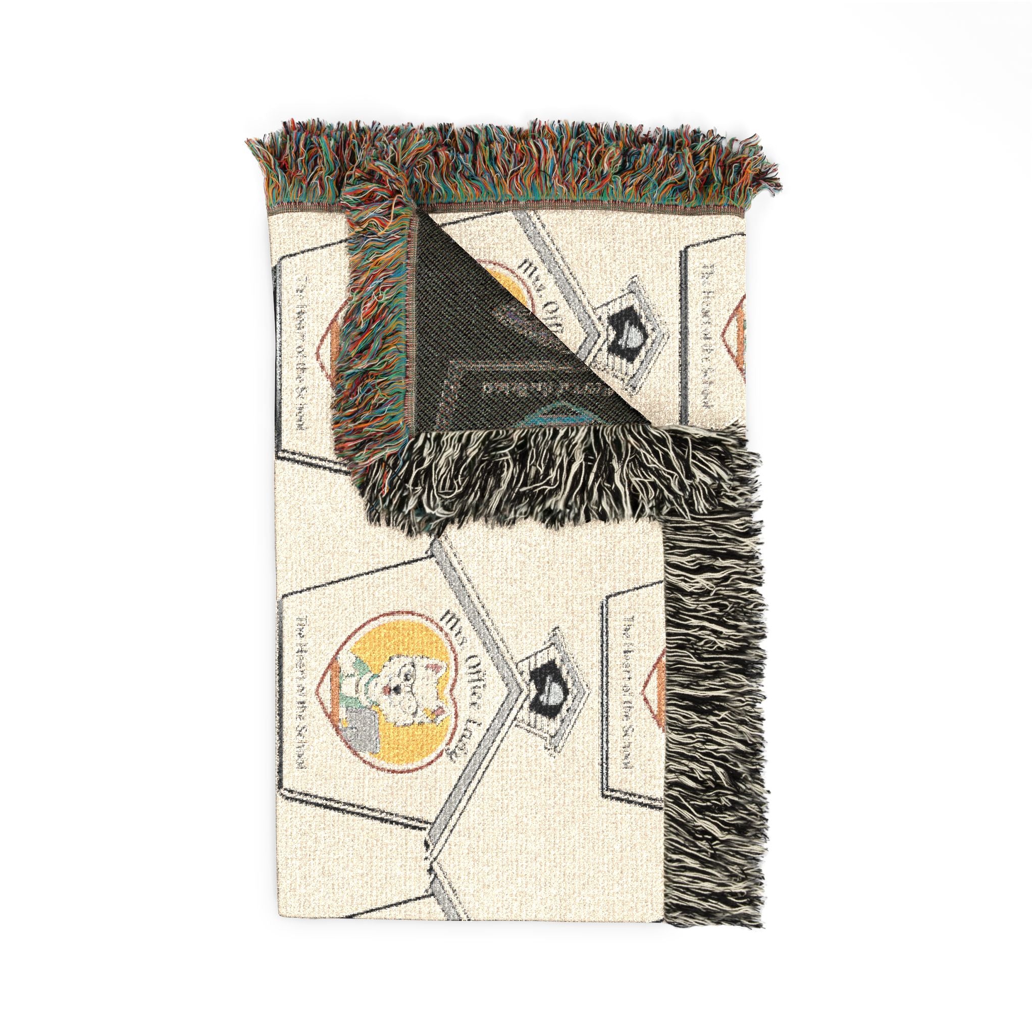 Woven Blanket — Vintage Compass Pattern Throw for Nautical Home Decor