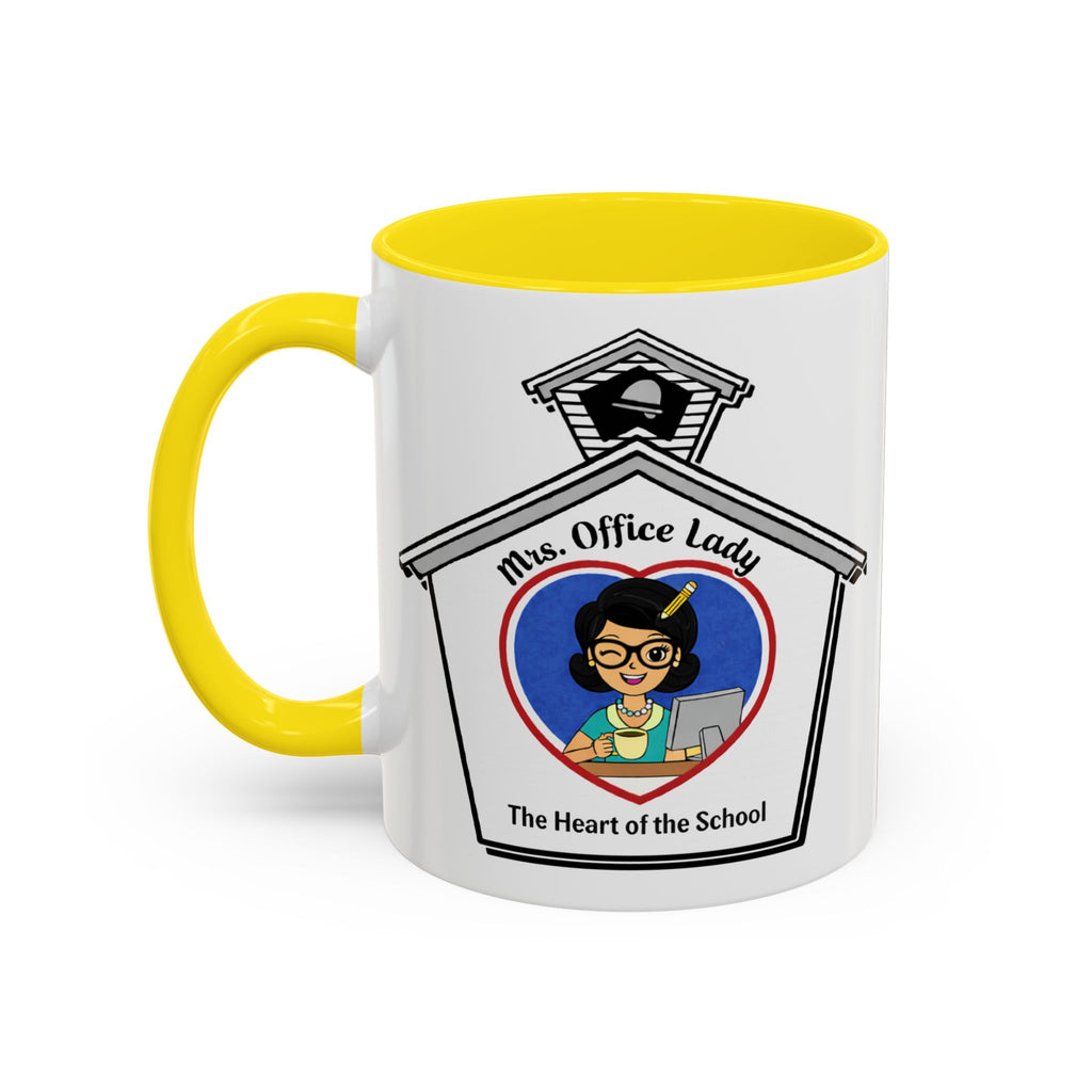 5. Mrs. Office Lady Coffee Mug — “The Heart of the School” Accent Mug (11/15oz)