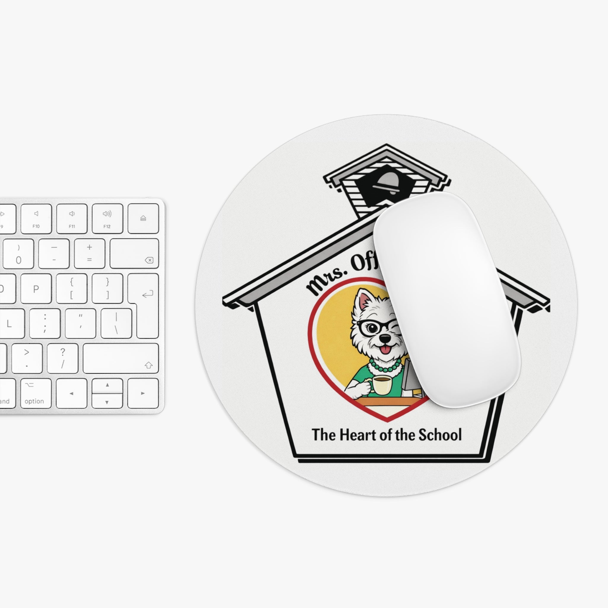 Mouse Pad — "Mrs. Office Lady: The Heart of the School" School Secretary Desk Mat