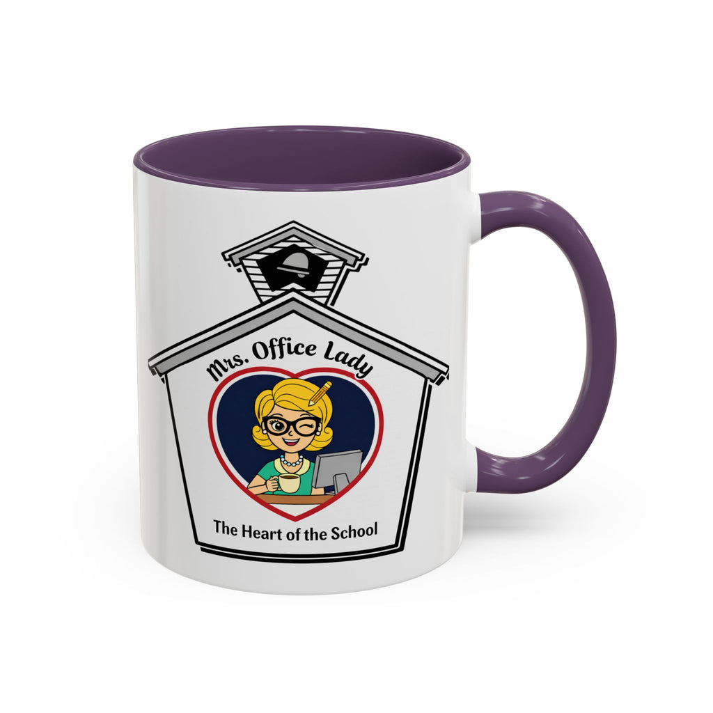 2. Mrs. Office Lady Coffee Mug — “The Heart of the School” Accent Mug (11/15oz)