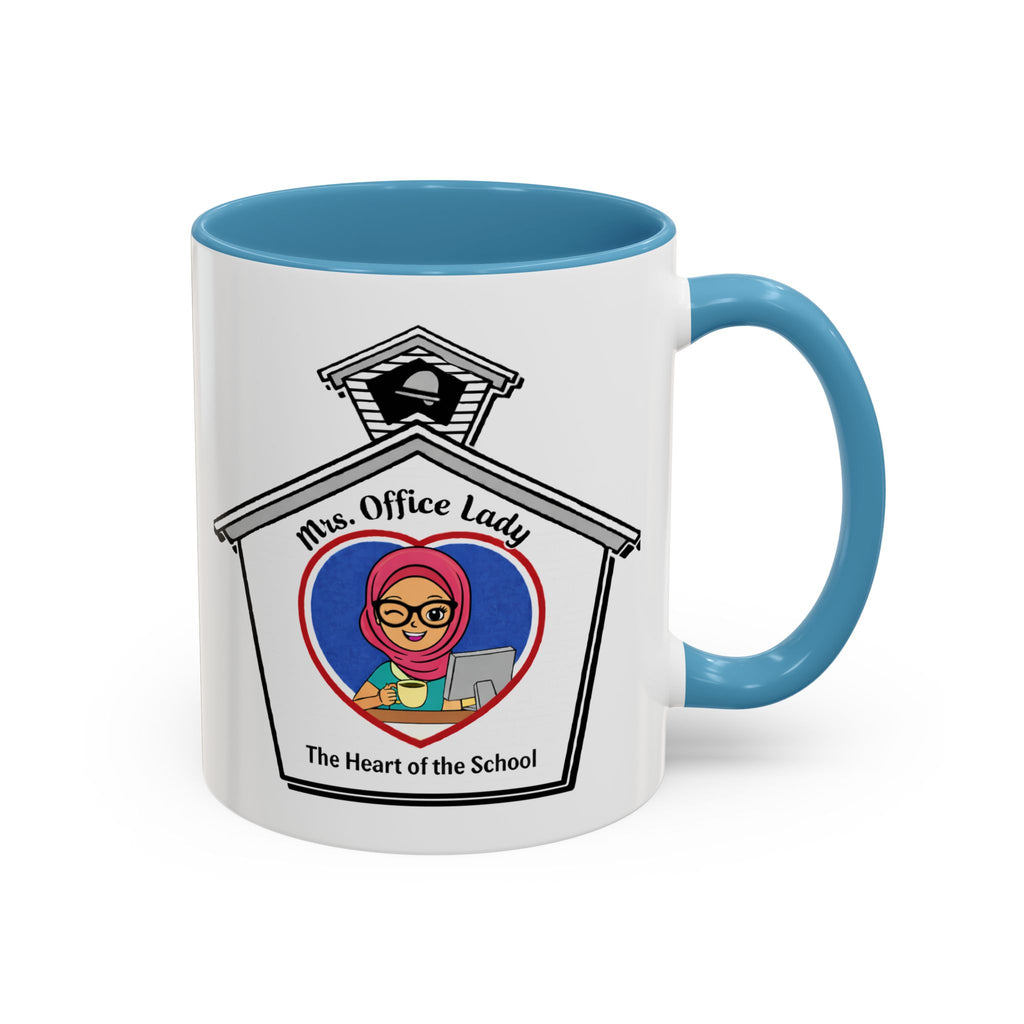 7. Mrs. Office Lady Coffee Mug — “The Heart of the School” Accent Mug (11/15oz)
