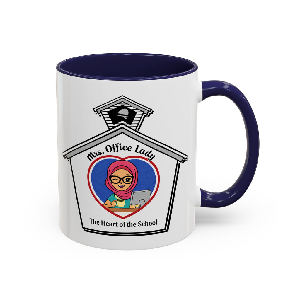 7. Mrs. Office Lady Coffee Mug — “The Heart of the School” Accent Mug (11/15oz)