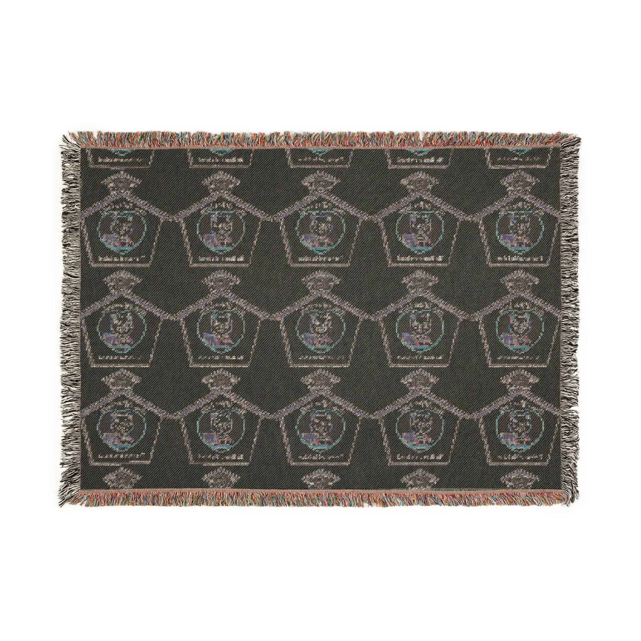 Woven Blanket — Vintage Compass Pattern Throw for Nautical Home Decor