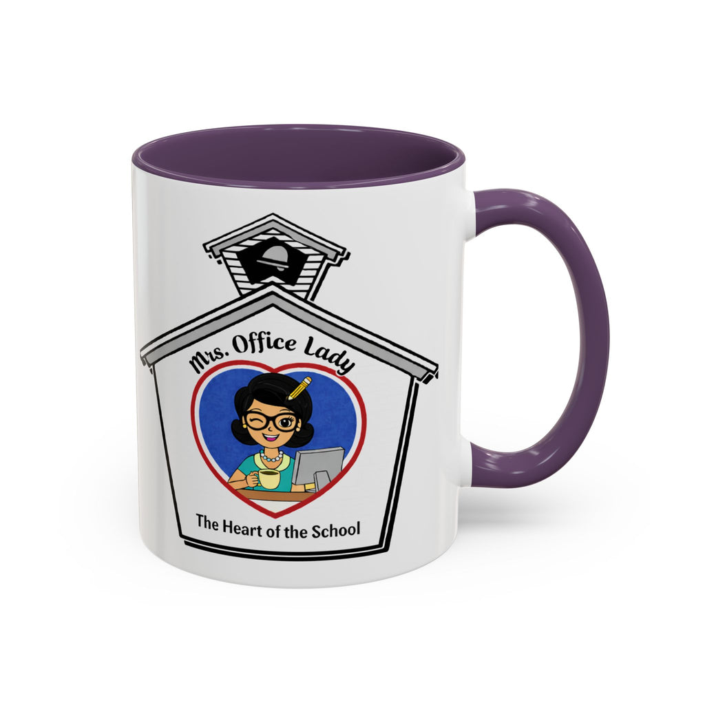 5. Mrs. Office Lady Coffee Mug — “The Heart of the School” Accent Mug (11/15oz)