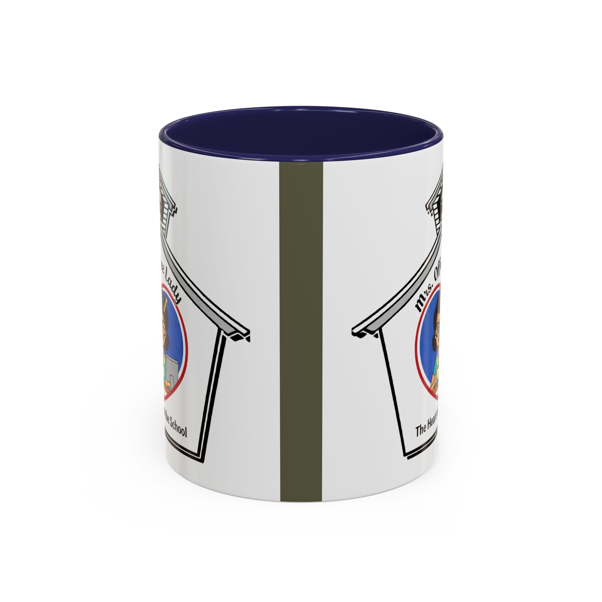 6. Mrs. Office Lady Coffee Mug — “The Heart of the School” Accent Mug (11/15oz)