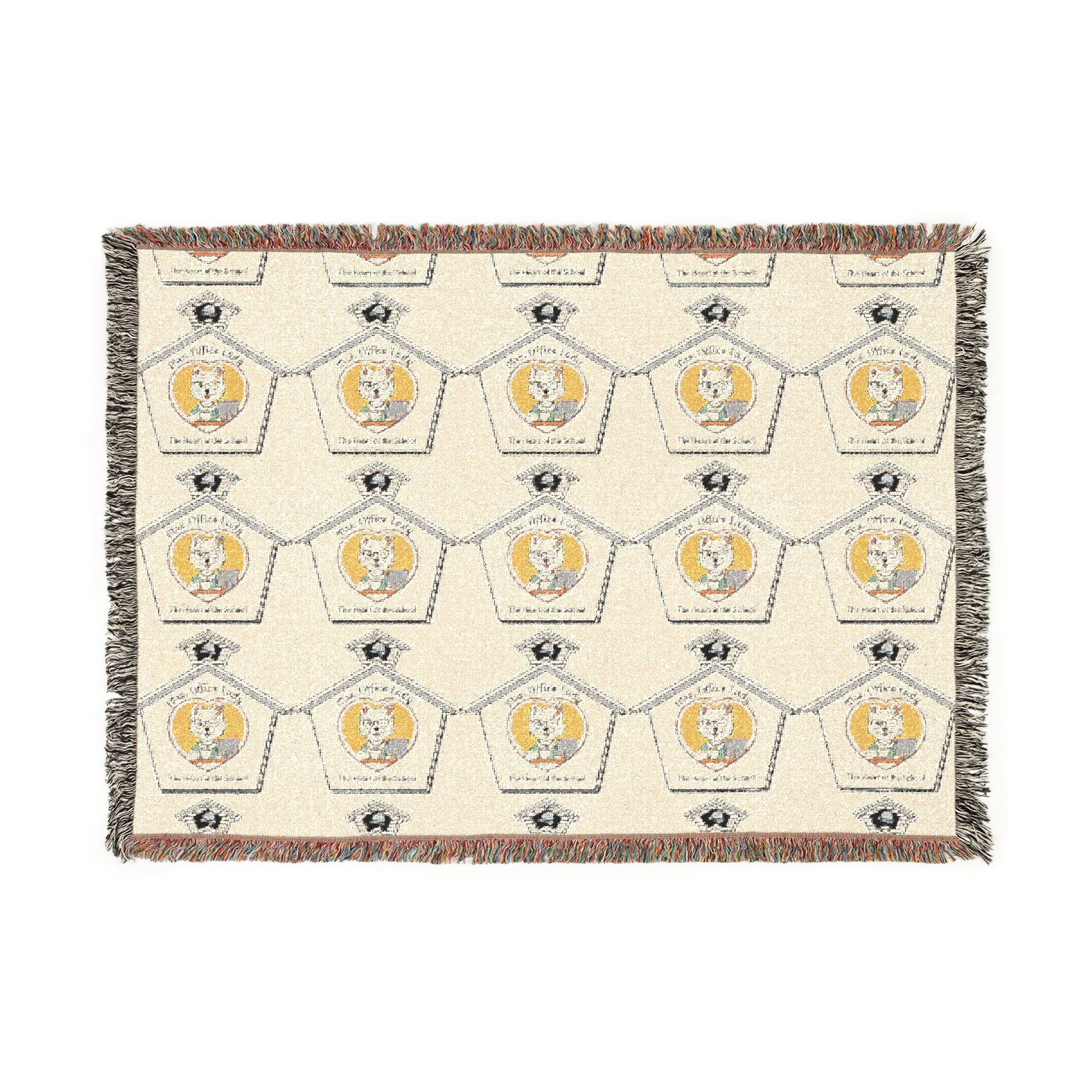 Woven Blanket — Vintage Compass Pattern Throw for Nautical Home Decor