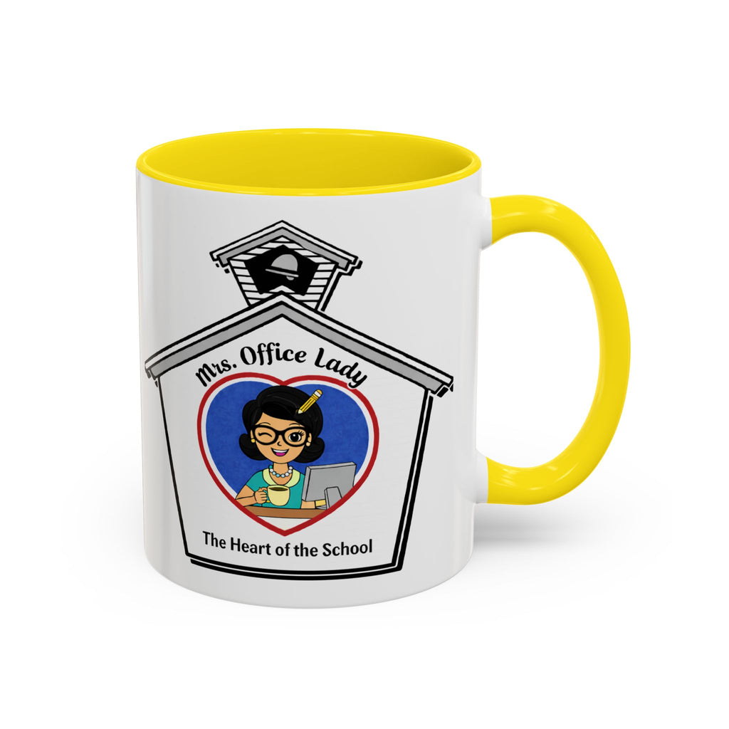 5. Mrs. Office Lady Coffee Mug — “The Heart of the School” Accent Mug (11/15oz)