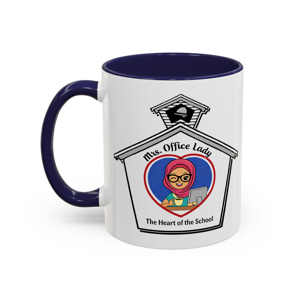 7. Mrs. Office Lady Coffee Mug — “The Heart of the School” Accent Mug (11/15oz)