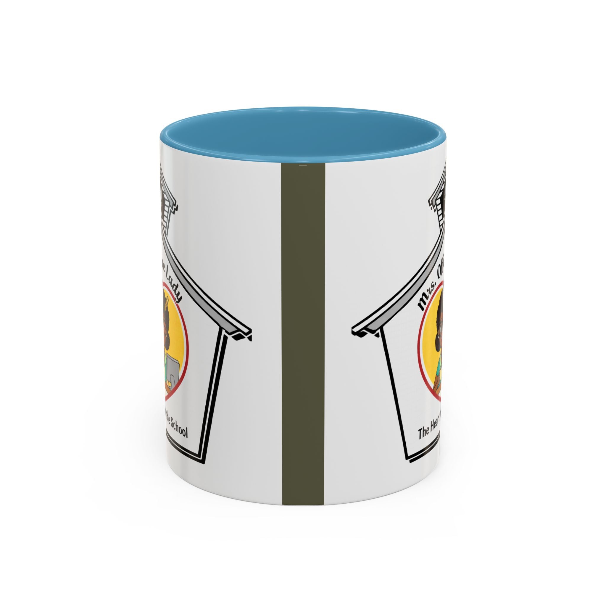 4. Mrs. Office Lady Coffee Mug — “The Heart of the School” Accent Mug (11/15oz)