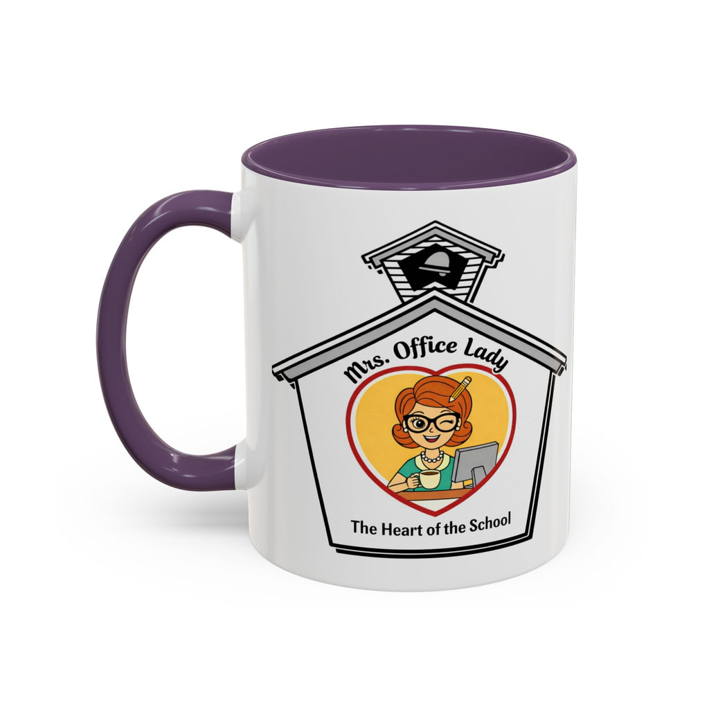 1. Mrs. Office Lady Coffee Mug — “The Heart of the School” Accent Mug (11/15oz)