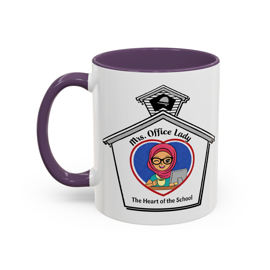 7. Mrs. Office Lady Coffee Mug — “The Heart of the School” Accent Mug (11/15oz)