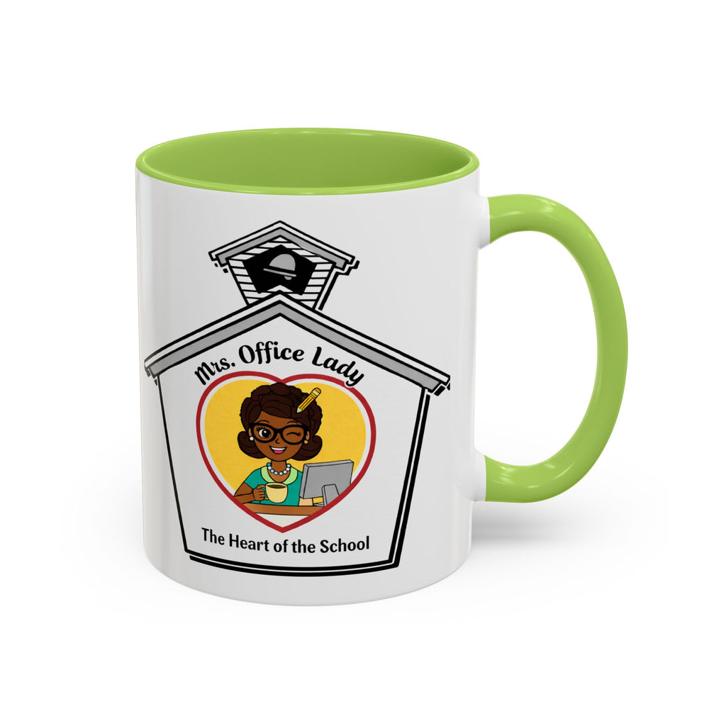 4. Mrs. Office Lady Coffee Mug — “The Heart of the School” Accent Mug (11/15oz)
