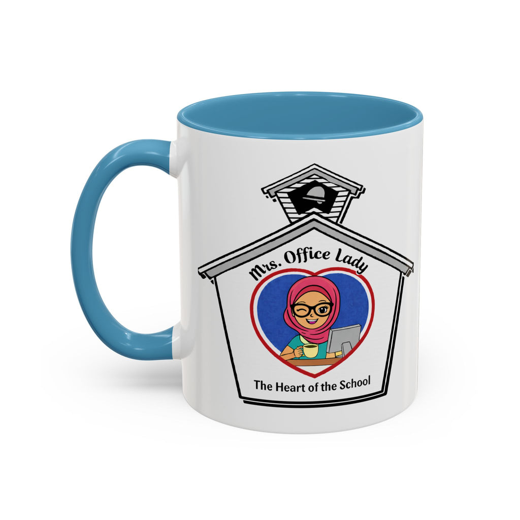 7. Mrs. Office Lady Coffee Mug — “The Heart of the School” Accent Mug (11/15oz)