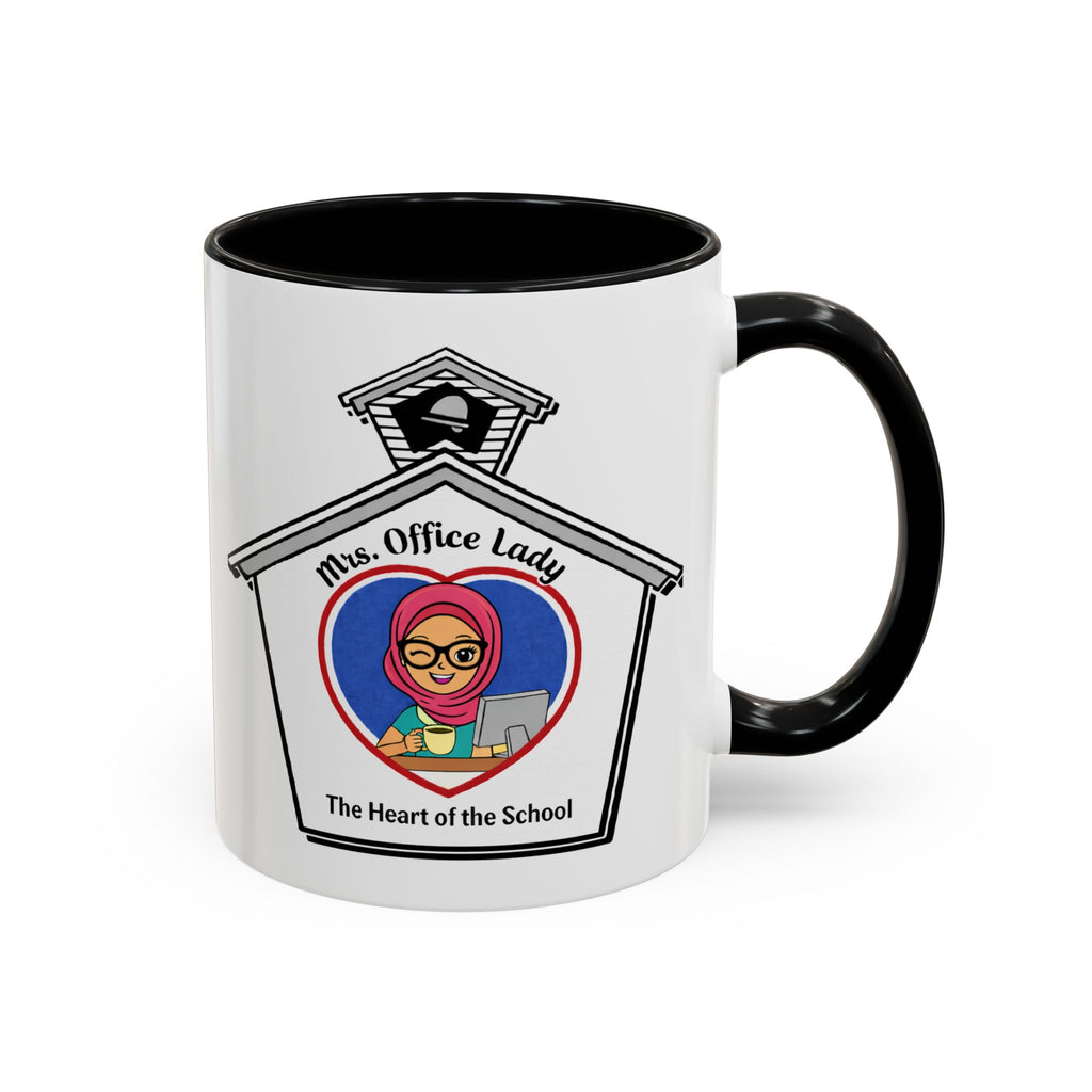 7. Mrs. Office Lady Coffee Mug — “The Heart of the School” Accent Mug (11/15oz)